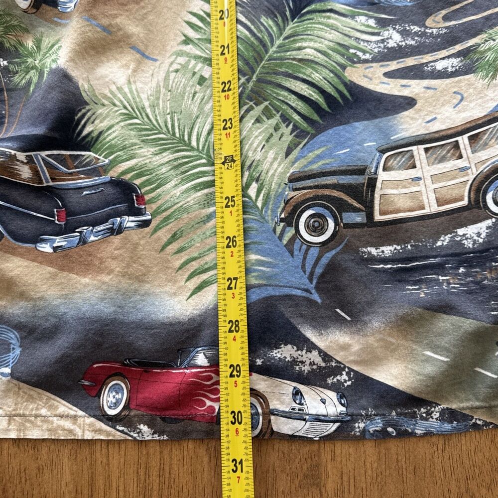 Go Barefoot Hawaiian‎ Shirt Mens XL Woody Car Jukebox Beach Aloha Short Sleeve - Picture 9 of 10